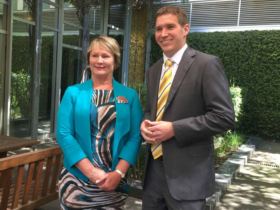 Deputy Liberals leader and planning spokeswoman Nicole Lawder, left, with Alistair Coe, right.  Photo: Kirsten Lawson
