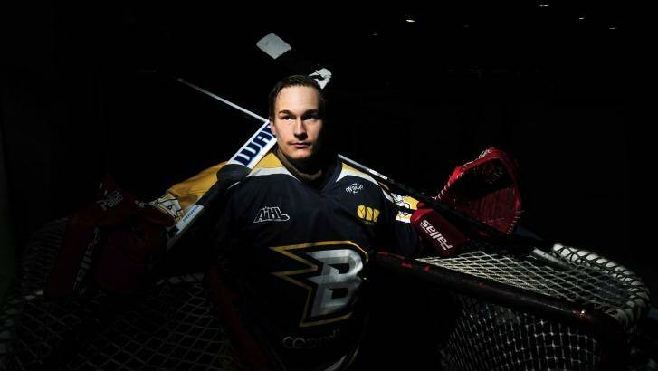 Goalkeeper Petri Pitkanen has been named the Canberra Brave's most valuable player for the 2014 Australian Ice Hockey League season. Photo: Melissa Adams