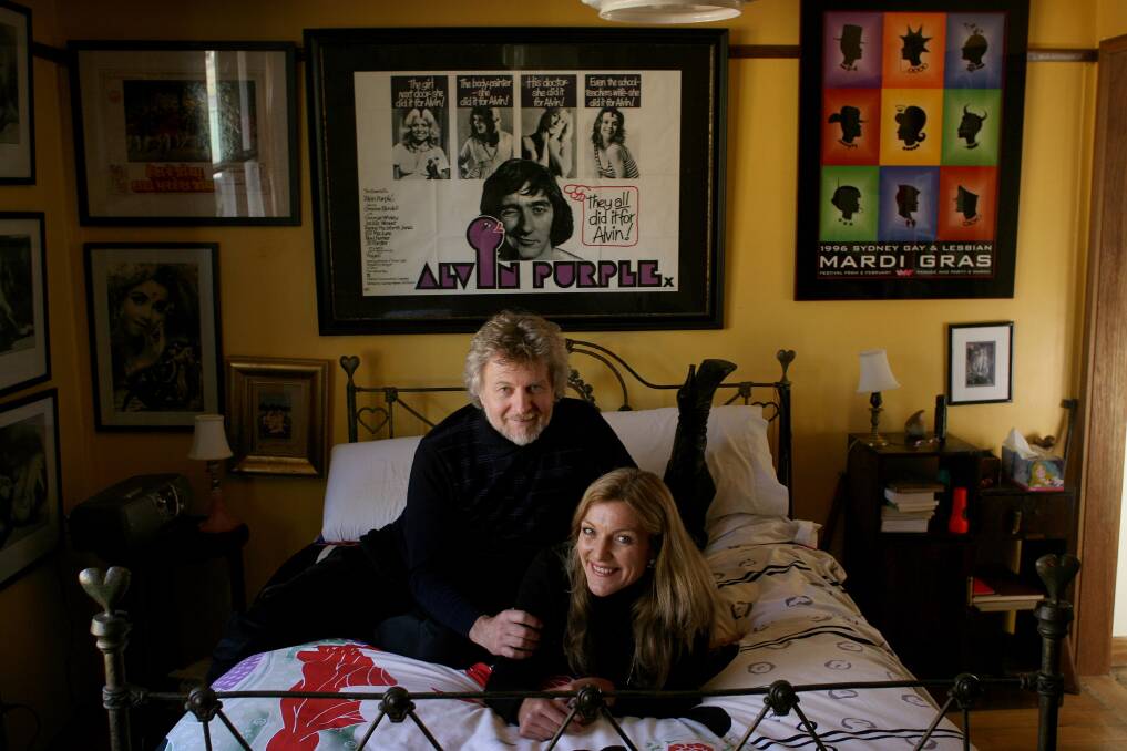 Fiona Patten and Robbie Swan from EROS Association at home in Canberra in 2007. Photo: Glen McCurtayne