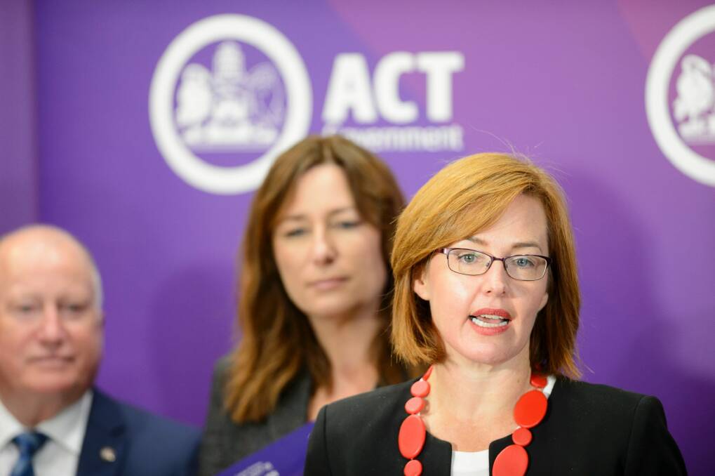 ACT Minister for Health Meegan Fitzharris answers questions at a press conference on the ACT Budget.  Photo: Sitthixay Ditthavong
