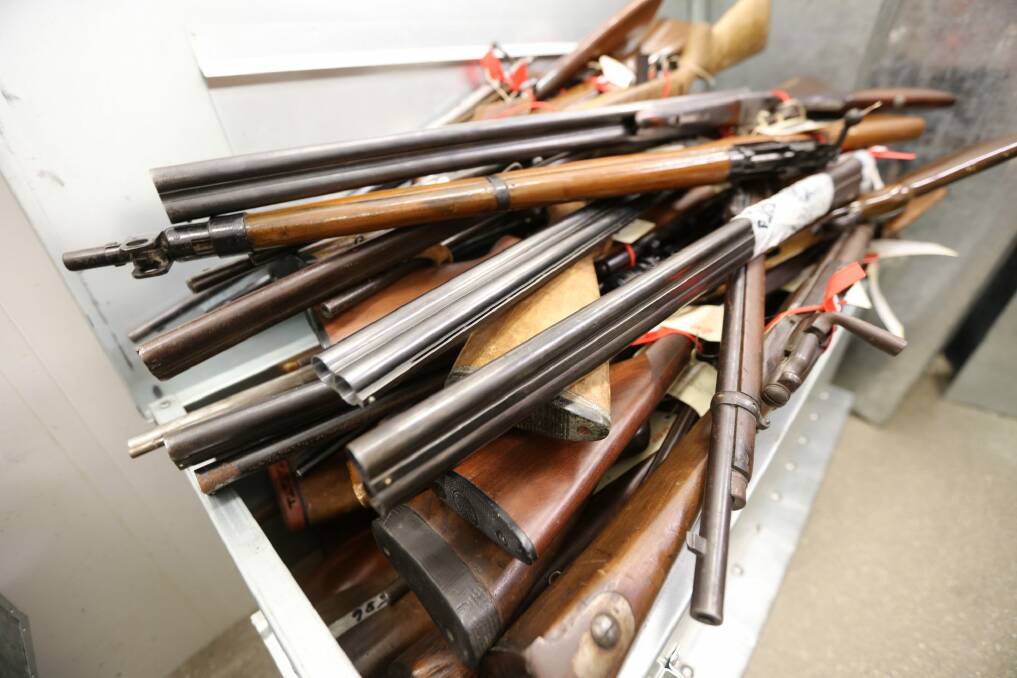 Guns seized in the ACT national gun amnesty this month. Photo: Supplied