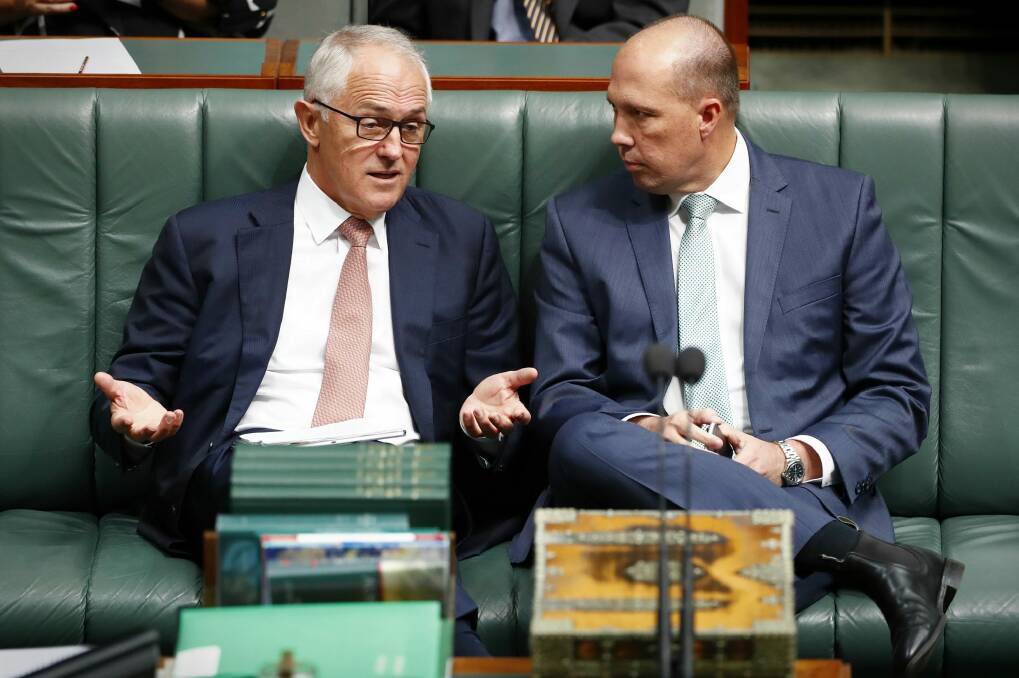 Why are they turning against us? Malcolm Turnbull and Peter Dutton. Photo: Alex Ellinghausen