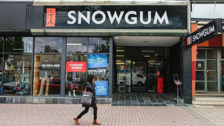 The Snowgum store in Braddon is closing down. Photo: Katherine Griffiths