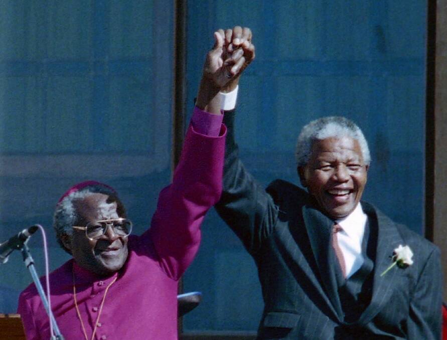 Desmond Tutu and Nelson Mandela in Cape Town in 1994.