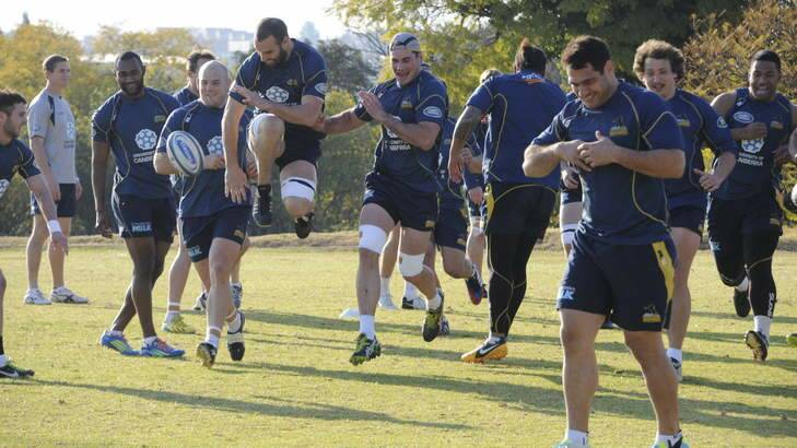 Brumbies at training in Johannesburg, South Africa. Photo: Chris Dutton