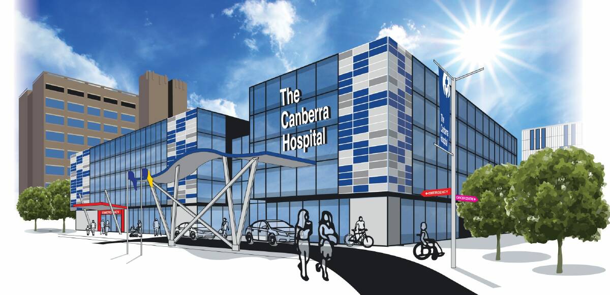 An artist's impressions of the new Canberra Hospital building promised by the Liberals. Photo: Supplied