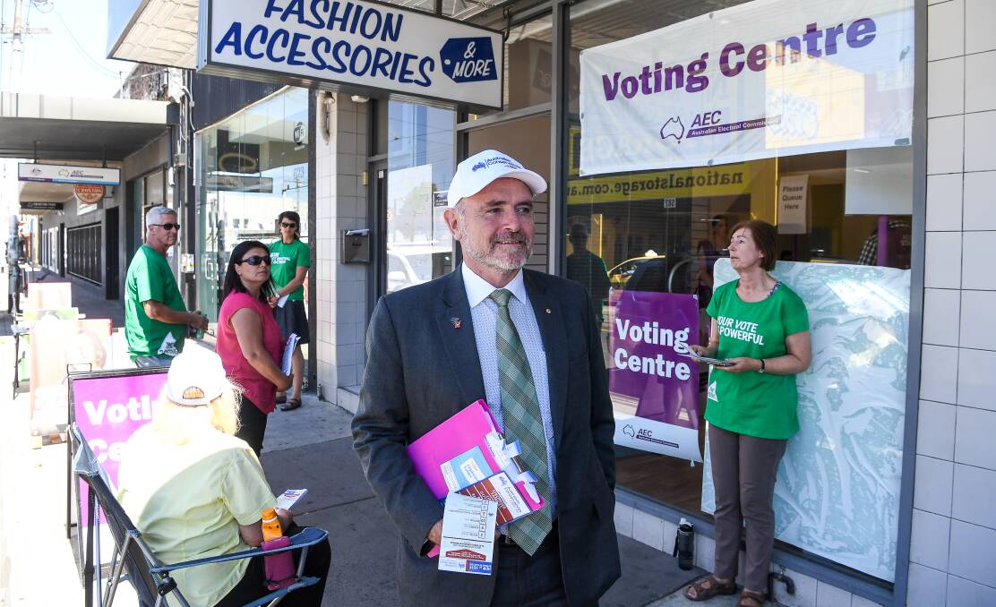 Behind enemy lines: Australian Conservatives' candidate Kevin Bailey campaigns in the Batman byelection. Photo: Justin McManus