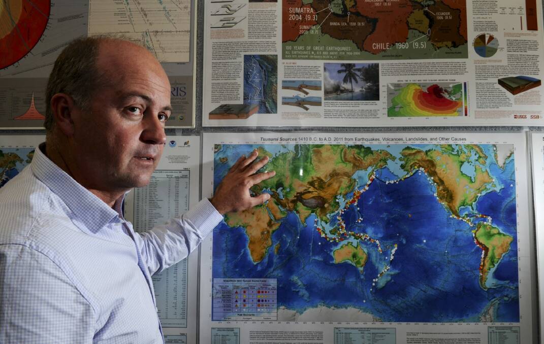 On alert: Rick Bailey, head of  tsunami warning
and ocean services, at the Bureau of Meteorology.  Photo: Graham Tidy