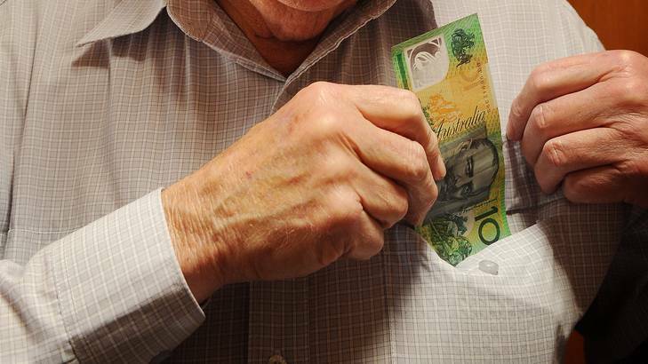 25th September 2012, Story by JP  , Canberra Times Photograph by, Colleen Petch,  Pensioner's who hoard there $100 notes, David Rymer who is president of the Canberra Senior Citizens centre doesn't hoard his $100 notes but can understand why some pensioners do. Photo: Colleen Petch