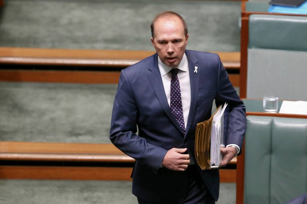 Minister for Immigration and Border Protection Peter Dutton has come under fire after his comments during question time. Photo: Alex Ellinghausen