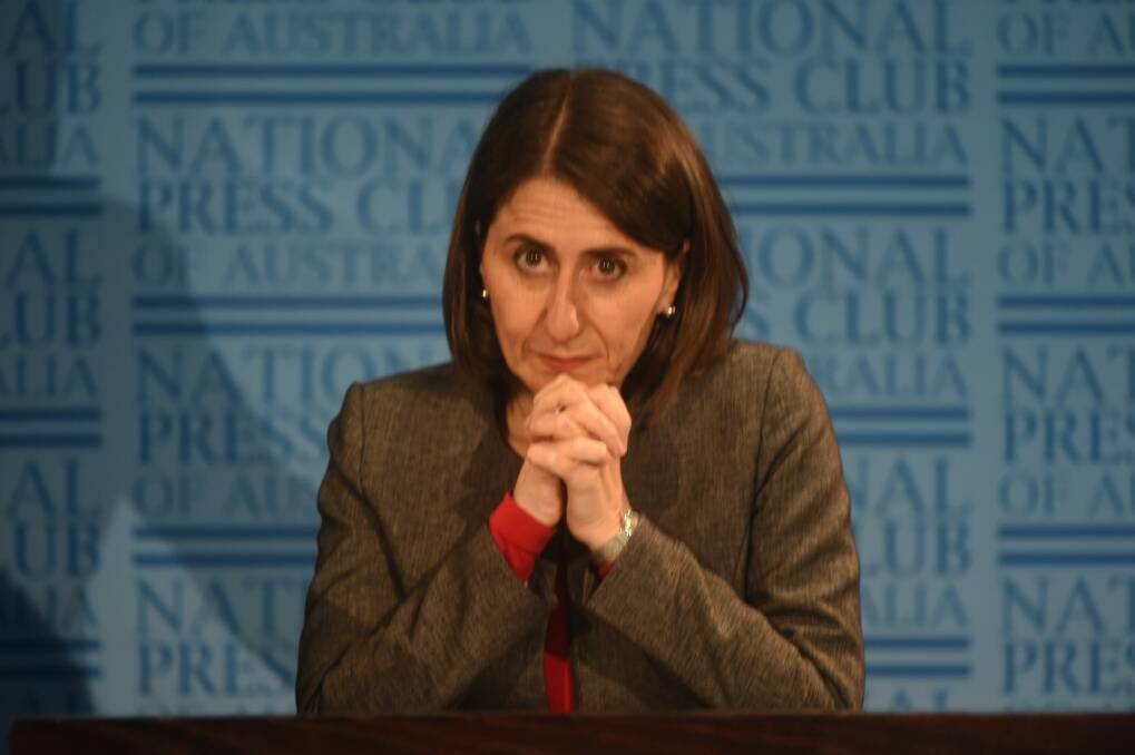 NSW Premier Gladys Berejiklian at the National Press Club in Sydney. Photo: Nick Moir