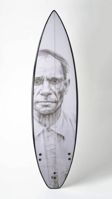 The other side of Vernon Ah Kee's surfboard. Photo: George Serras