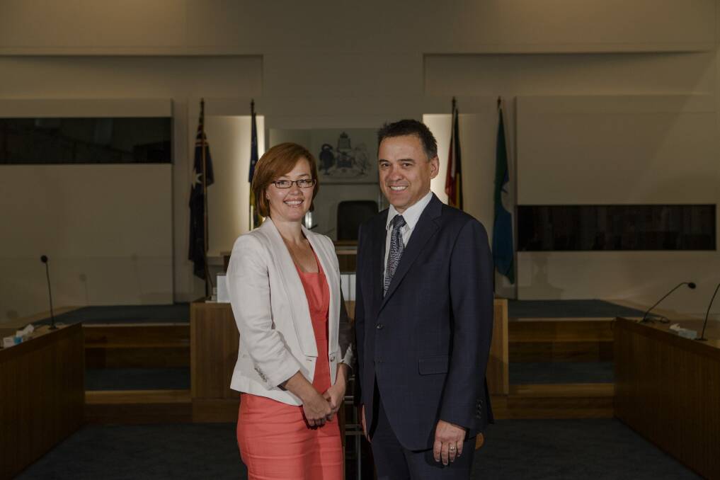 New Labor ministers Meegan Fitzharris and Chris Bourke.



 Photo: Jamila Toderas