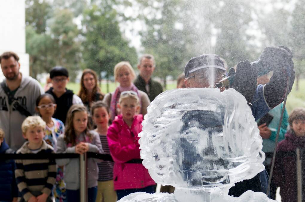 Ice carving returns to the Winter Festival at the National Portrait Gallery this weekend. Photo: Jay Cronan