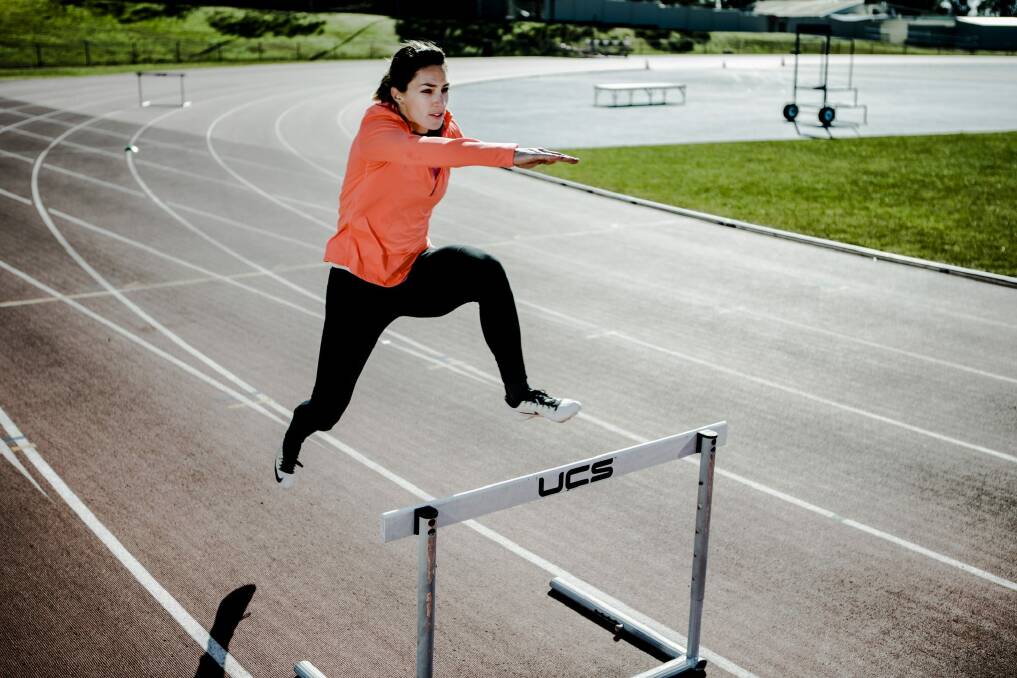 Taking a leap: Lauren Wells set a long-jump personal best on Saturday. Photo: Jamila Toderas