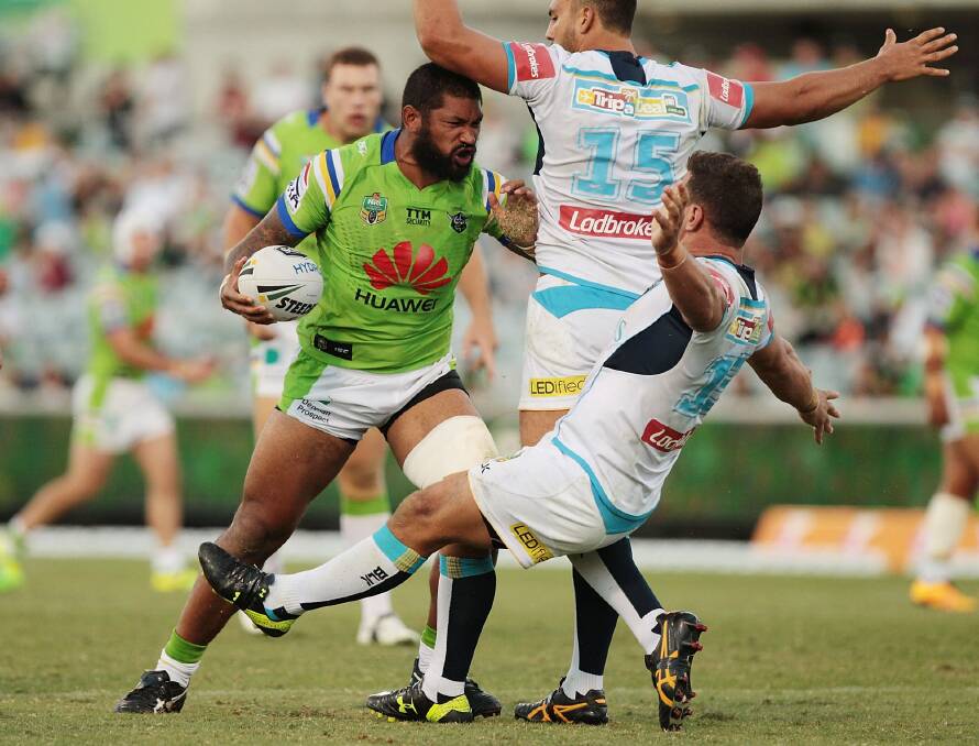 Raiders prop Frank-Paul Nuuausala has moved on from the crucial error he made against the Titans. Photo: Getty Images