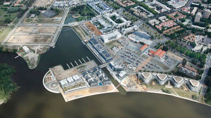 Aerial shot of Kingston Foreshore development. Photo: Anton Veld