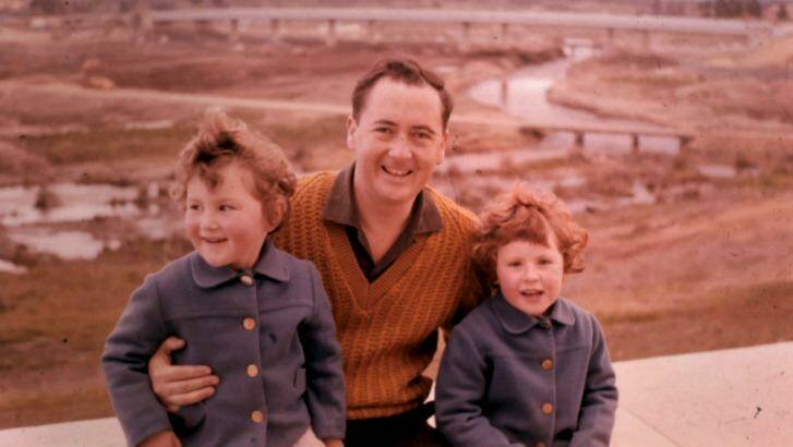 50 years ago: Dan Lee with his daughters Julie Anne and Margaret in 1963.  Photo: Supplied