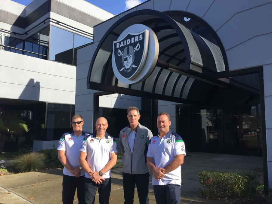 The Raiders at the Raiders: Canberra officials tour NFL team headquarters. Photo: Supplied