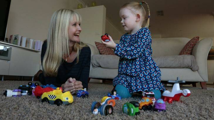  WORRIED: Tracey Trewhella hopes there will be enough private providers to cover programs for children  like her three-year-old daughter, Hailey,  who have development disabilities. Photo: Jeffrey Chan
