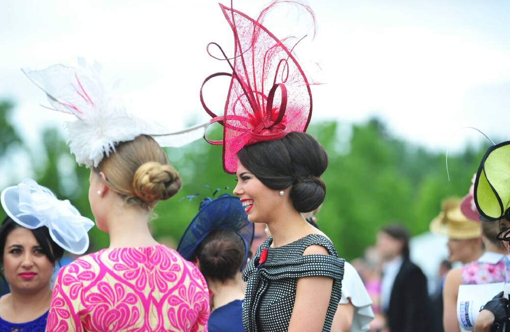 Emily Hill of Murrumbateman takes part in Fashions on the Field at Thoroughbred Park. Photo: Melissa Adams