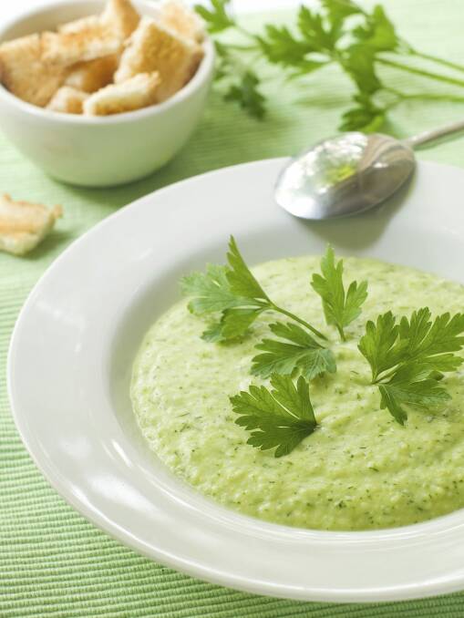 Delicious spinach soup ... blend if you'd like a less chunky or smoother  soup.  Photo: supplied