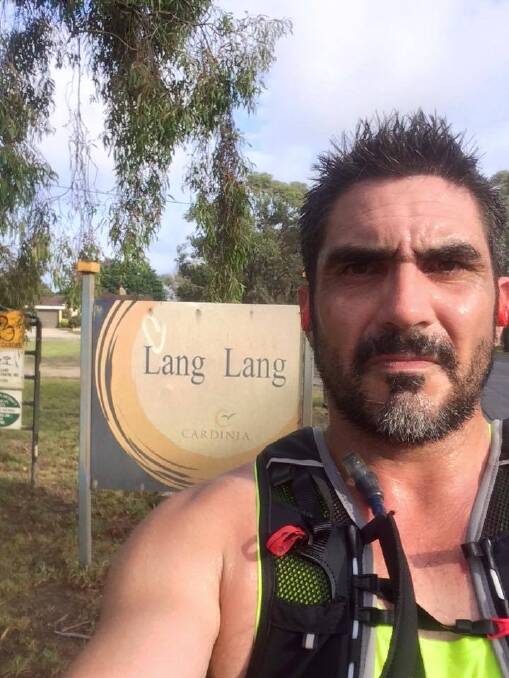 Ryan Sandeman wanted to do something to help motor-neurone sufferers. So he ran from Canberra to Melbourne. Photo: Facebook