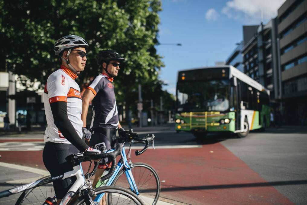 Cyclists Thach Huyng and Andre Wheeley were involved in an accident with an ACTION bus recently. Photo: Rohan Thomson