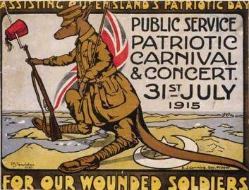 Patriotic carnival: A WWI Queensland fund-raising concert poster.