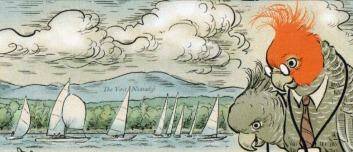 Boats and gang-gang cockatoos: Part of Canberra Times cartoonist David Pope's special illustration of Lake Burley Griffin to celebrate its upcoming 50th anniversary.
