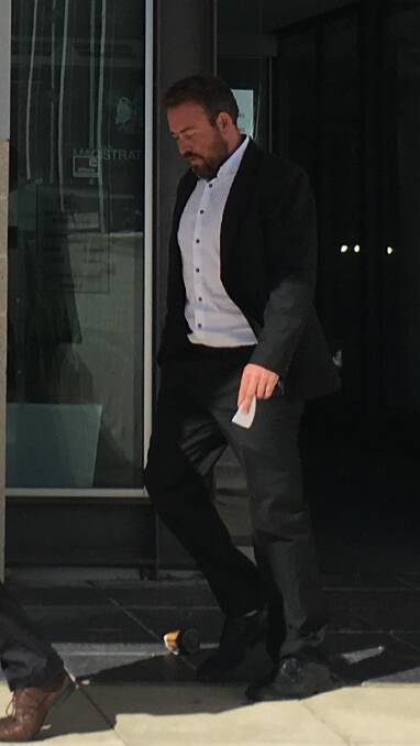 Christopher Hocking, 38, of Kaleen, leaves court where he faced a charge of bribery. Photo: Michael Inman