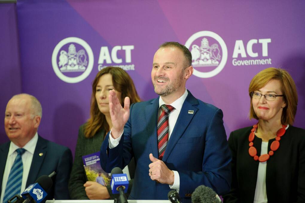 ACT Chief Minister Andrew Barr answers questions from the media on the ACT Budget. Photo: Sitthixay Ditthavong Photo: Sitthixay Ditthavong