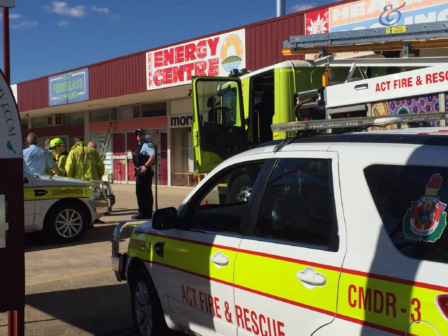 A number of Fyshwick shops have been evacuated because of a strong smell of chlorine gas.  Photo: Steven Trask