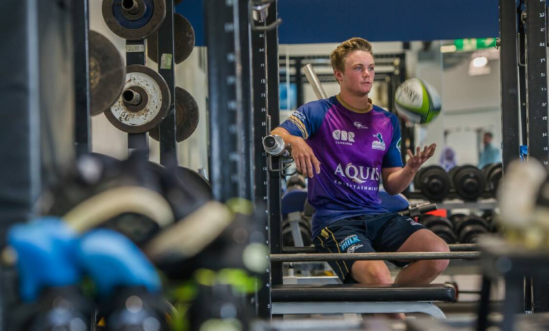 Halfback Ryan Lonergan has swapped the schoolyard for the Brumbies' training field and gym. Photo: Karleen Minney