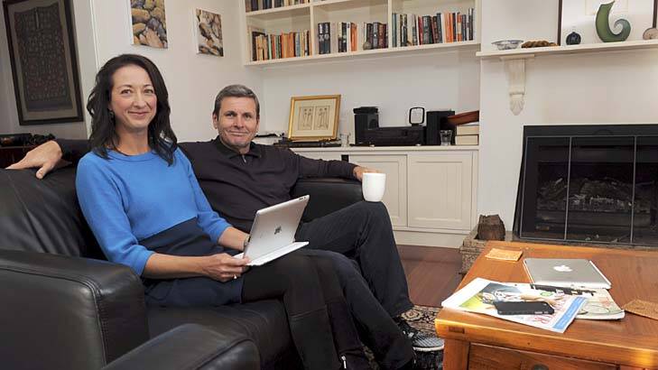 Powering down: Federal Labor MP Gai Brodtmann and her husband, broadcaster Chris Uhlmann, inside their Yarralumla home. Photo: Graham Tidy 