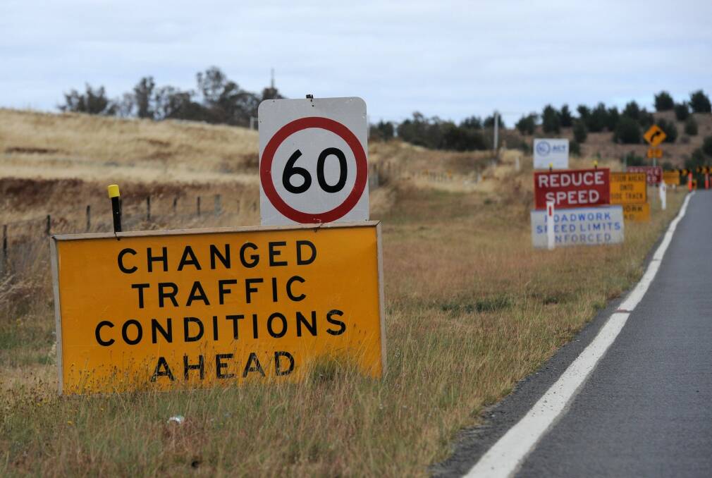 Some westbound lanes on Parkes Way have been temporarily closed due to road works, with a 60 km/hour speed limit in place.