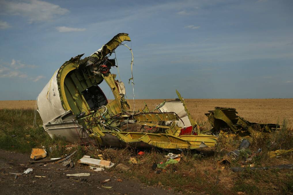 The rear fuselage of flight MH17 at the Ukrainian crash site in 2014. Photo: Kate Geraghty