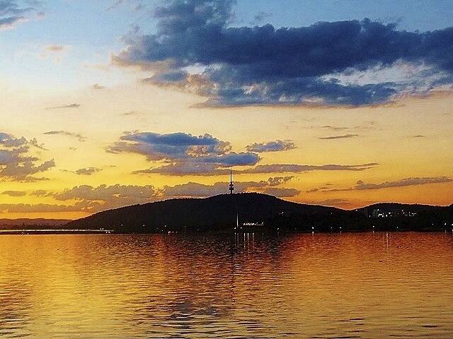 A shot of Lake Burley Griffin at sunset by Alex Petkovic, which is an entrant into the Canberra Times readers autumn photo competition. Photo: Alex Petkovic
