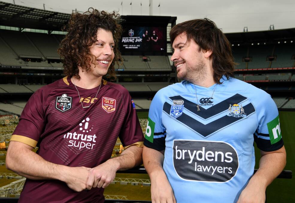 Who will be the victor? Peking Duk's Adam Hyde and Reuben Styles. Photo: Grant Trouville © NRL Photos