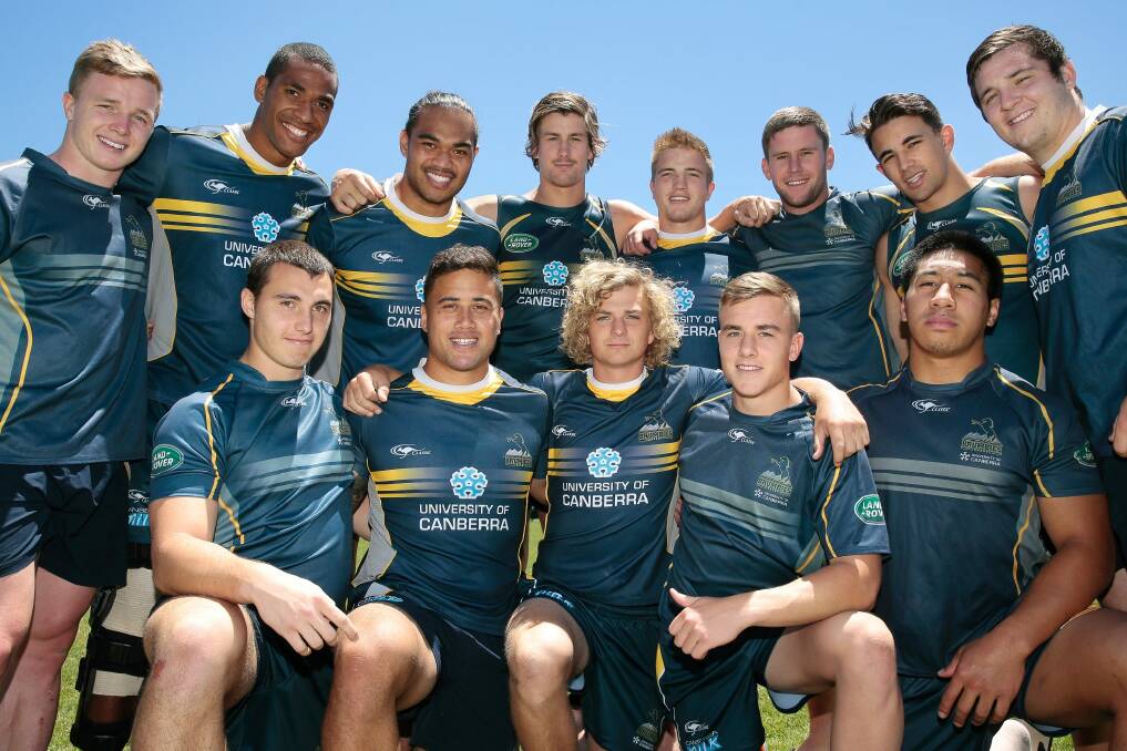 Several of the ACT representatives in the Australian Barbarians trained with the Brumbies before Chrismas. Photo: Jeffrey Chan