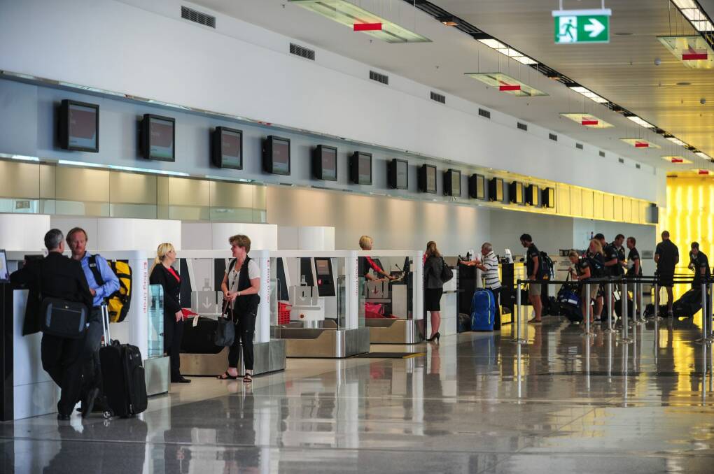 Canberra airport check-in. Photo: Katherine Griffiths