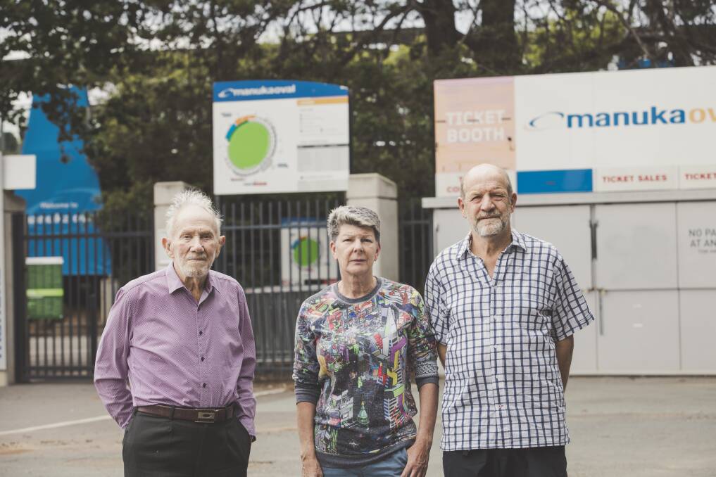Manuka residents Mervyn Knowles, Caroline Luke and Peter Jansen are worried about changes to parking restrictions.  Photo: Jamila Toderas.