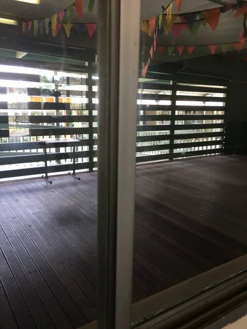 Photos provided to The Canberra Times on Wednesday of the new facility for Abdul. A  wooden security fence with a locked door was installed at one end of the demountable classroom, which includes toilets. Photo: Supplied