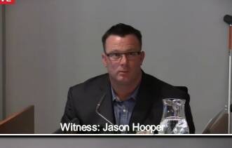 Jason Hooper testifying before the Royal Commission into Trade Union Governance in July . Photo: Supplied
