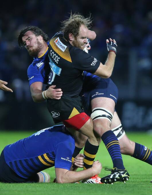 Kane Douglas (L) in action for Leinster last month. Photo: Getty Images