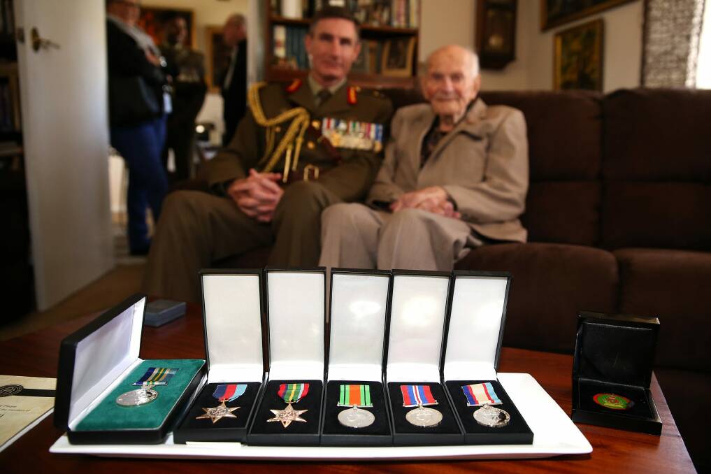 Vic Lederer's replaced medals awarded for his service during World War II. Photo: CPL Max Bree
