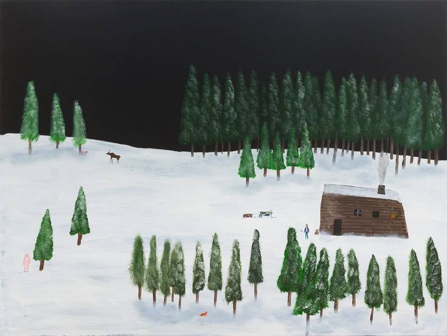 Marc Etherington, Cabin in the woods, 2017, acrylic on canvas. Photo: Supplied