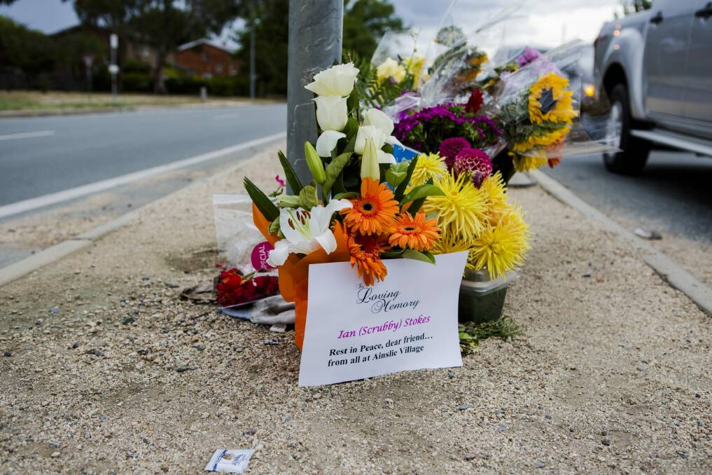The growing roadside memorial for Ian Stokes. Photo: Jamila Toderas