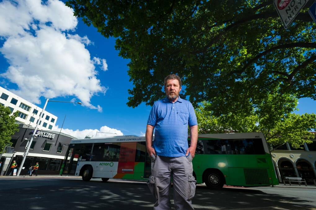 Denis O'Brien from the North Canberra Community Council is concerned about pedestrian safety in the city. Photo: Dion Georgopoulos