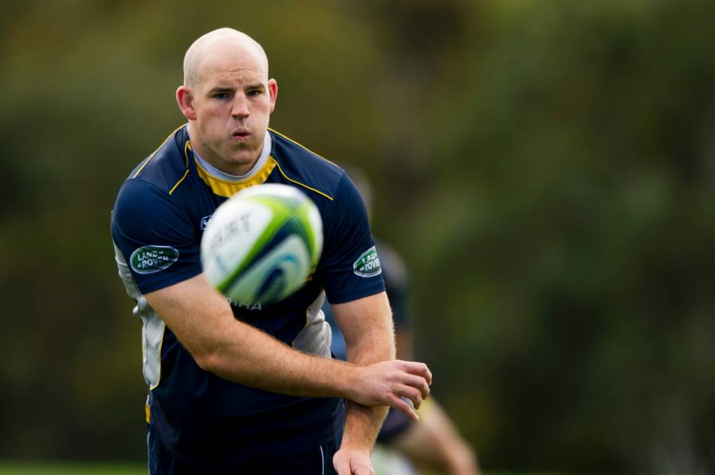 Brumbies skipper Stephen Moore is edging closer to a return to the No.2 jumper. Photo: Jay Cronan